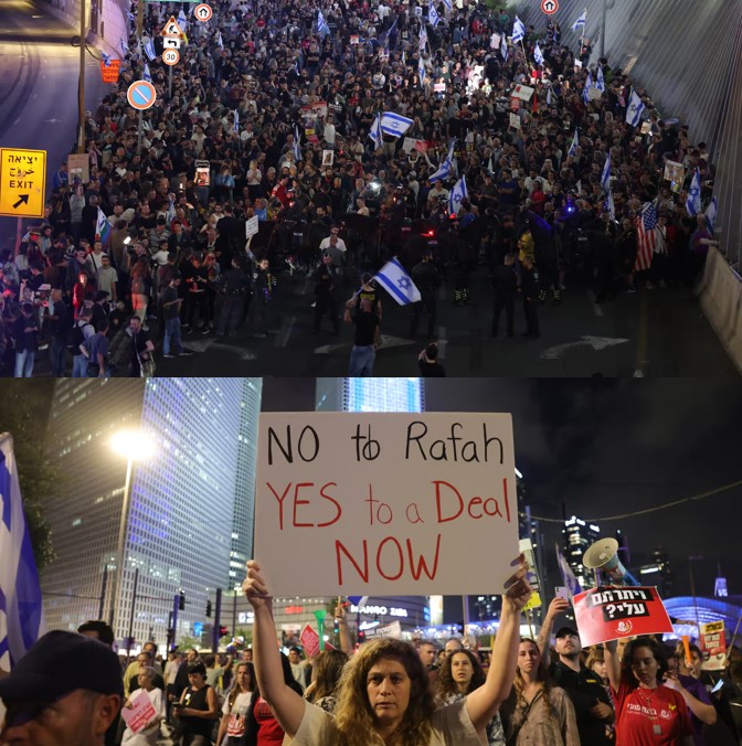 thousands of israelis gathered across israel calling for netanyahu to accept ceasefire deal