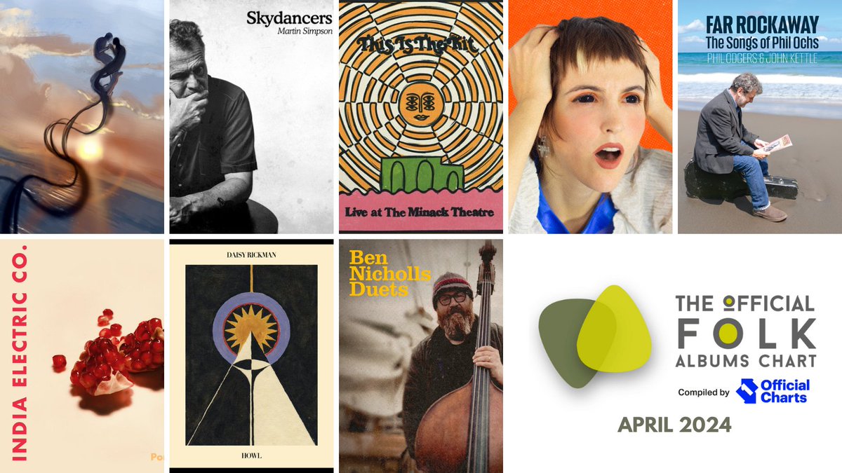 Today we announce the Official Folk Albums Chart for April 2024! The chart features 8 new entries, including a No.1! New entries: @MylesSmithUK @msimpsonian @thisisthekit @danagavanski @SwillOdgers @indiaelectricco @daisyrickman @bennicholls10 Full chart: englishfolkexpo.com/official-folk-…