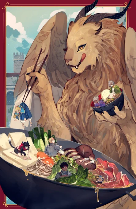 Really like how this piece turned out! :DAny excuse to draw food, haha!#dungeonmeshi 
