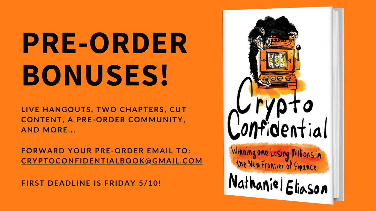 My book Crypto Confidential is out in two months, but I think you should order it now. First, I’m extremely proud of it. It’s truly some of my best writing. If you’ve ever enjoyed something I’ve written, you’re going to love it. But it’s not just me who likes it. It’s also…