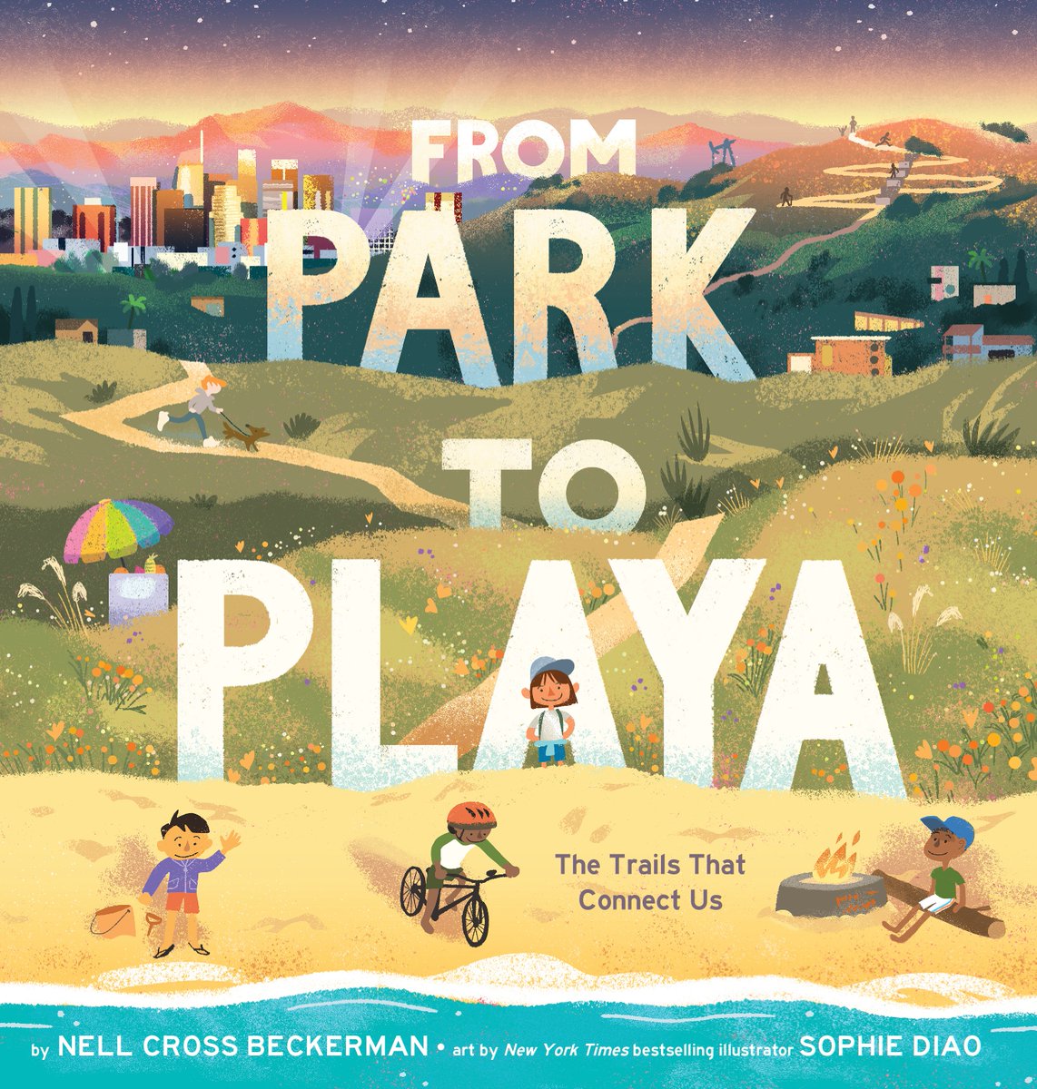 Explore the beauty of nature and community in #FromParkToPlaya by @NellBeckerman and @sophiediao! Pick up a copy of this joyful picture book and celebrate the journey from city parks to sandy beaches. Available now! #BookBirthday bit.ly/42HXfsb