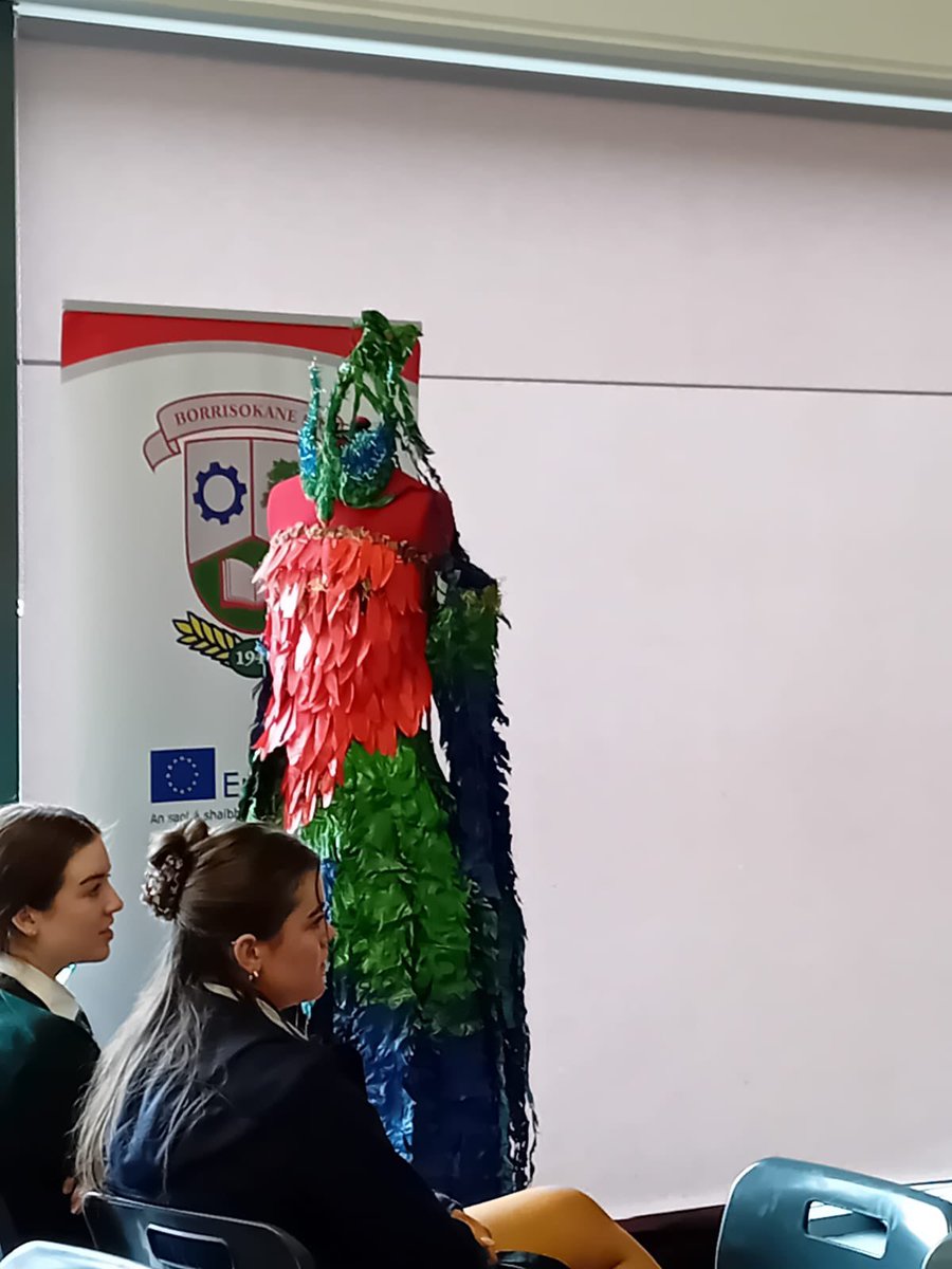 Junk Kouture finalists presented their outfit to our Erasmus+ students and jobshadowing teachers today as part of @Take1_Programme @Leargas #erasmusplus #etbi_sdgs @TipperaryETB