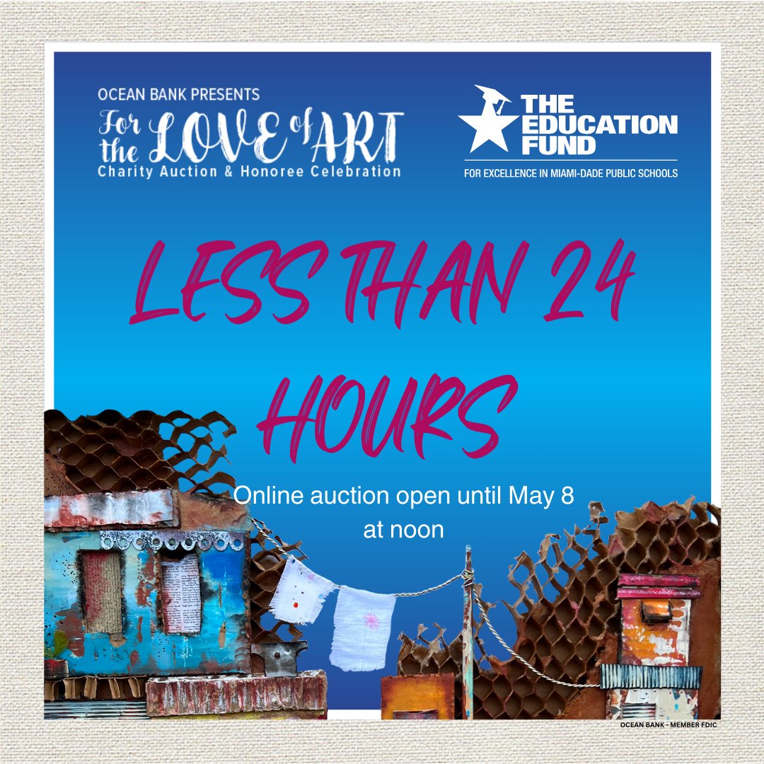 Time is running out to bid on our online auction! 🕒 Dive into the For The Love of Art online auction and secure your chance at a treasure trove of vacations 🏖️, gourmet dinners 🍽️, luxury vacations ✈️, sporting events ⚾ and more. Bid now: ow.ly/fBmY50RyLkG