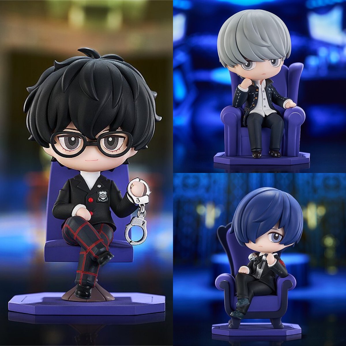 Welcome to the Velvet Room. 💙 The protagonists of Persona 5, 4, and 3 have been chibi-fied into brand new figures! GET: got.cr/personaqset-tw