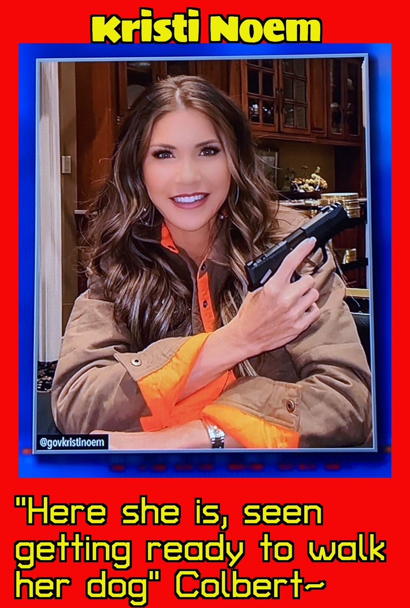 I saw #Colbert say this on the show and I thought I'd make a meme about it. #KristiNoem