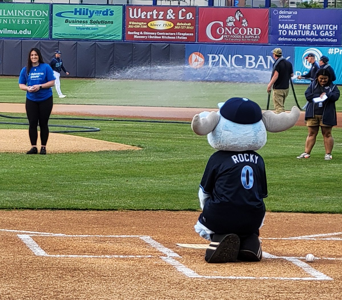 PLAY BALL! We got in the game with @WilmBlueRocks this weekend to give away over tees, gas safety materials, and info about My Switch to Gas program. Our own Kayla Sobolak relived her days as a college athlete at UD when she threw out the first pitch. Congrats on the big win!