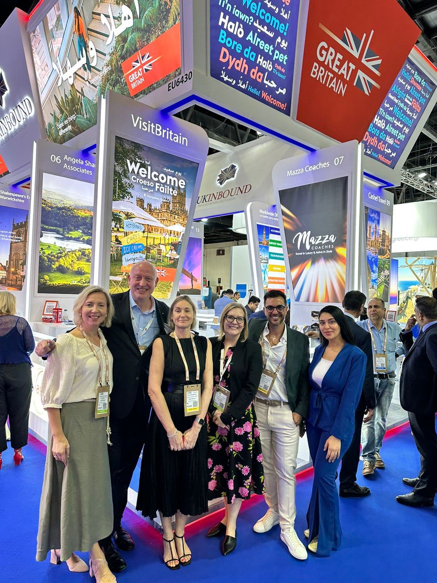 Today, on Day 2 of @ATMDubai we welcomed travel trade industry in the Middle East to the @UKinbound stand (EU6430). Industry across middle east had the opportunity to learn about tourism opps in the UK and meet partners such as @ChelseaFC, @marketing_mcr and @DestinationNEE