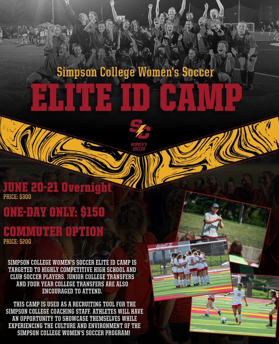Don’t forget to get signed up for our Elite Summer Camp, so you can showcase your skills, get on our radar, and find your future with Simpson Soccer! 🔗Link in our bio!