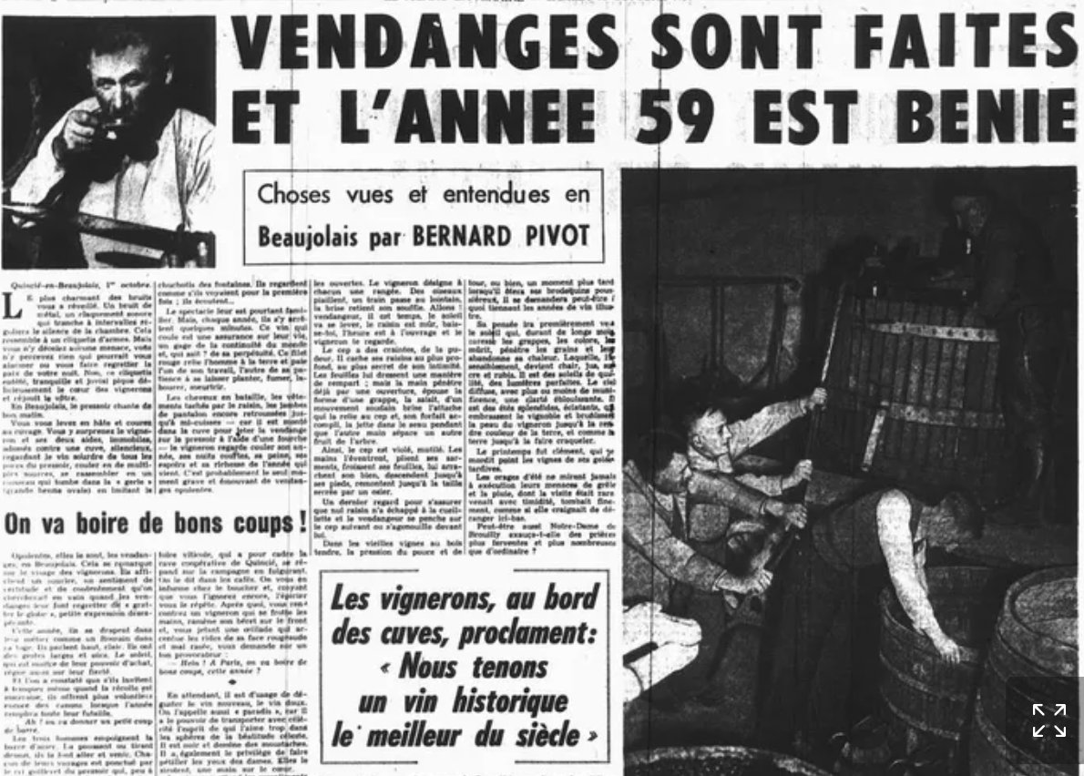 'Ce sont les doigts des plus pauvres qui cassent le raisin.' En 1959, Bernard Pivot, 24 ans, échotier littéraire au @Le_Figaro, s'en allait dire les vendanges en son Beaujolais, et dévoilait soudain la misère du monde. Revue de presse @franceinter radiofrance.fr/franceinter/po…