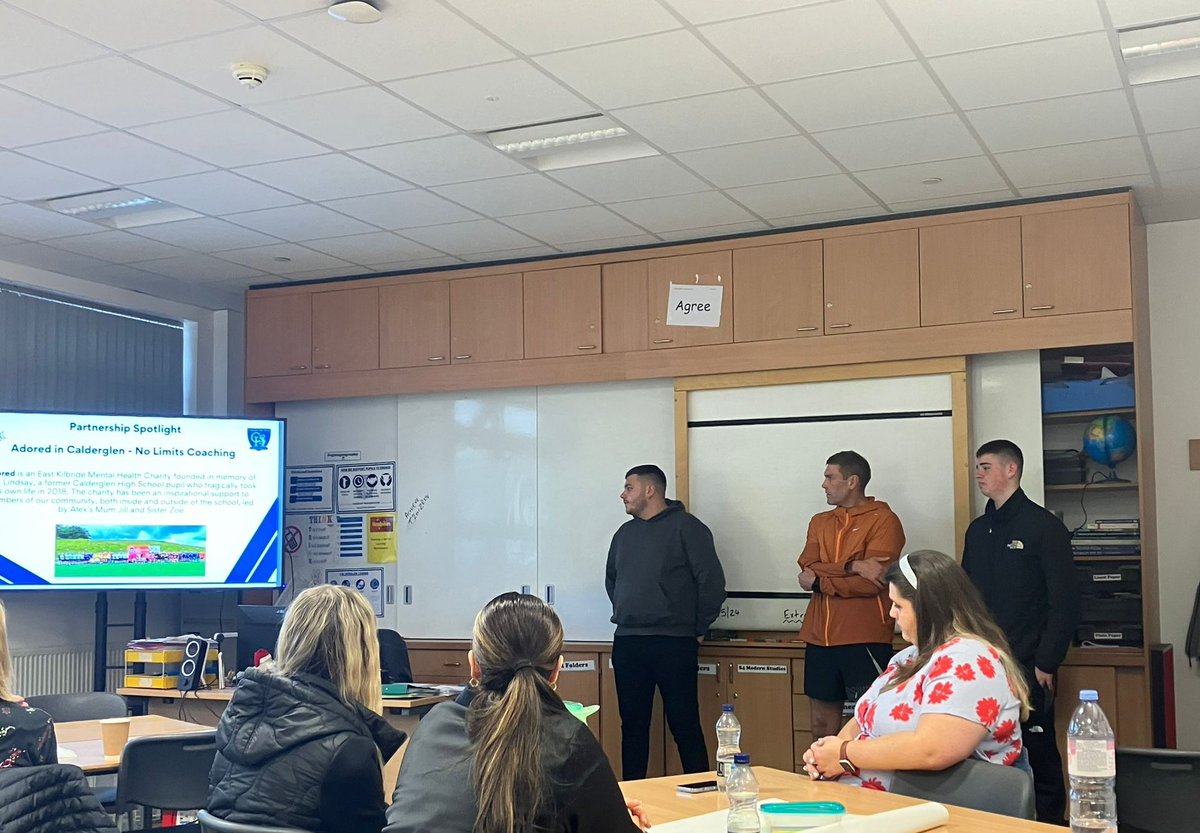We were delighted to have Jack from Adored and Allan from No Limits Coaching along to share the work they have done with some S4 pupils. They were joined by Calum who took part in the week long intervention and shared how this has benefited him as he moves into the world of work.