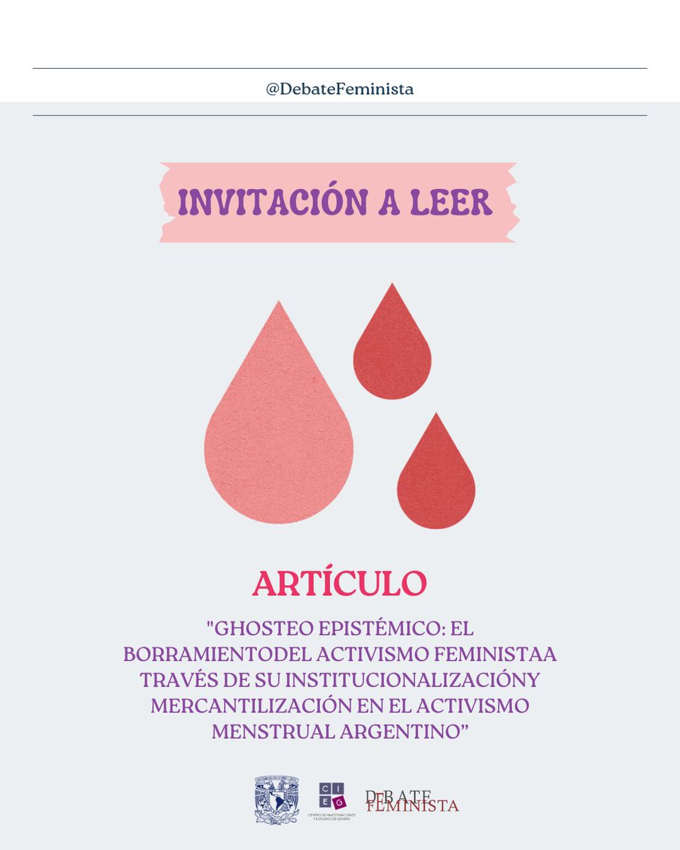 El activismo menstrual es uno de los fenómenos más destacables de nuestros tiempos, siendo un esfuerzo de movilización que desafía los tabúes, ayudando a las personas menstruantes. Te invitamos a leer el artículo 👉 bit.ly/4a7c1e3 en #DebateFeminista