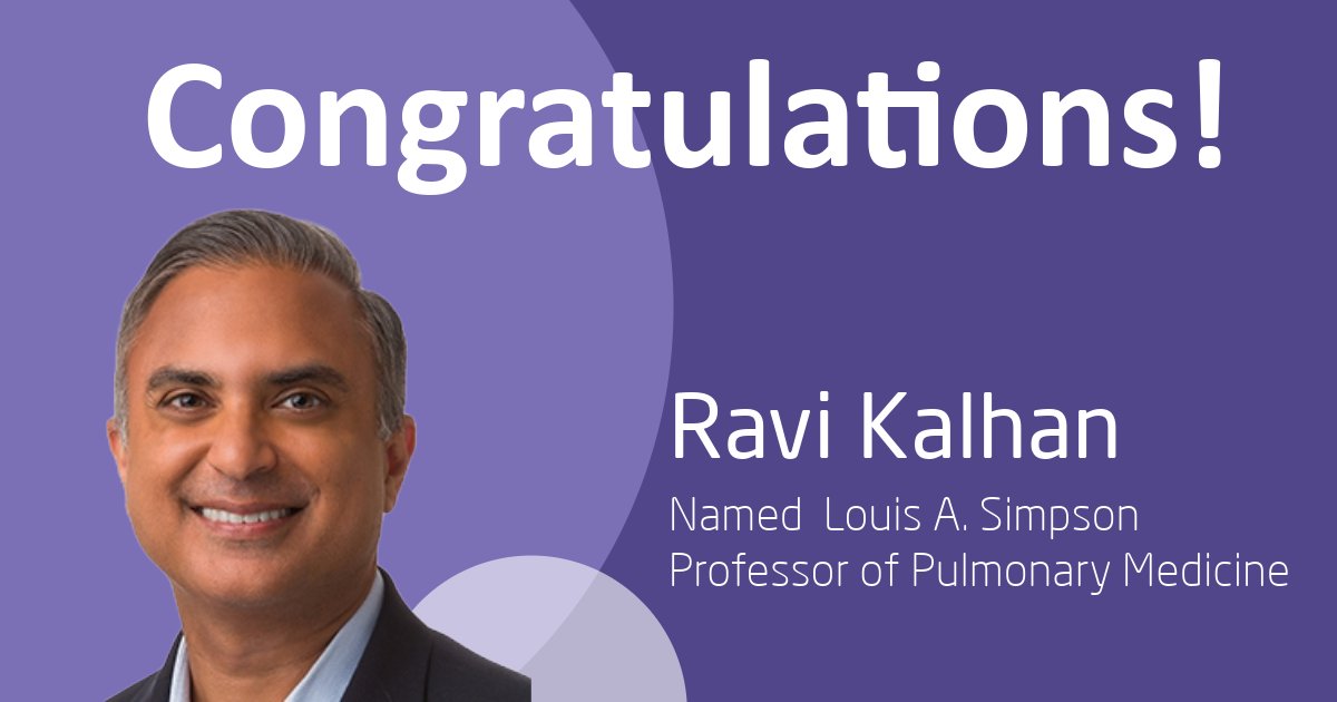 Congratulations to @NUCATSInstitute Center for Education and Career Development Co-Director @RKalhan on being named the inaugural Louis A. Simpson Professor of Pulmonary Medicine! feinberg.northwestern.edu/faculty-profil…