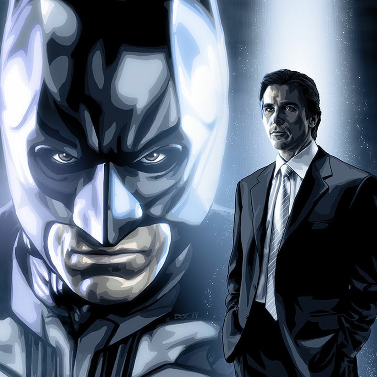 Christian Bale Batman
The Dark Knight 
Artwork by Brian C. Roll
#Batman