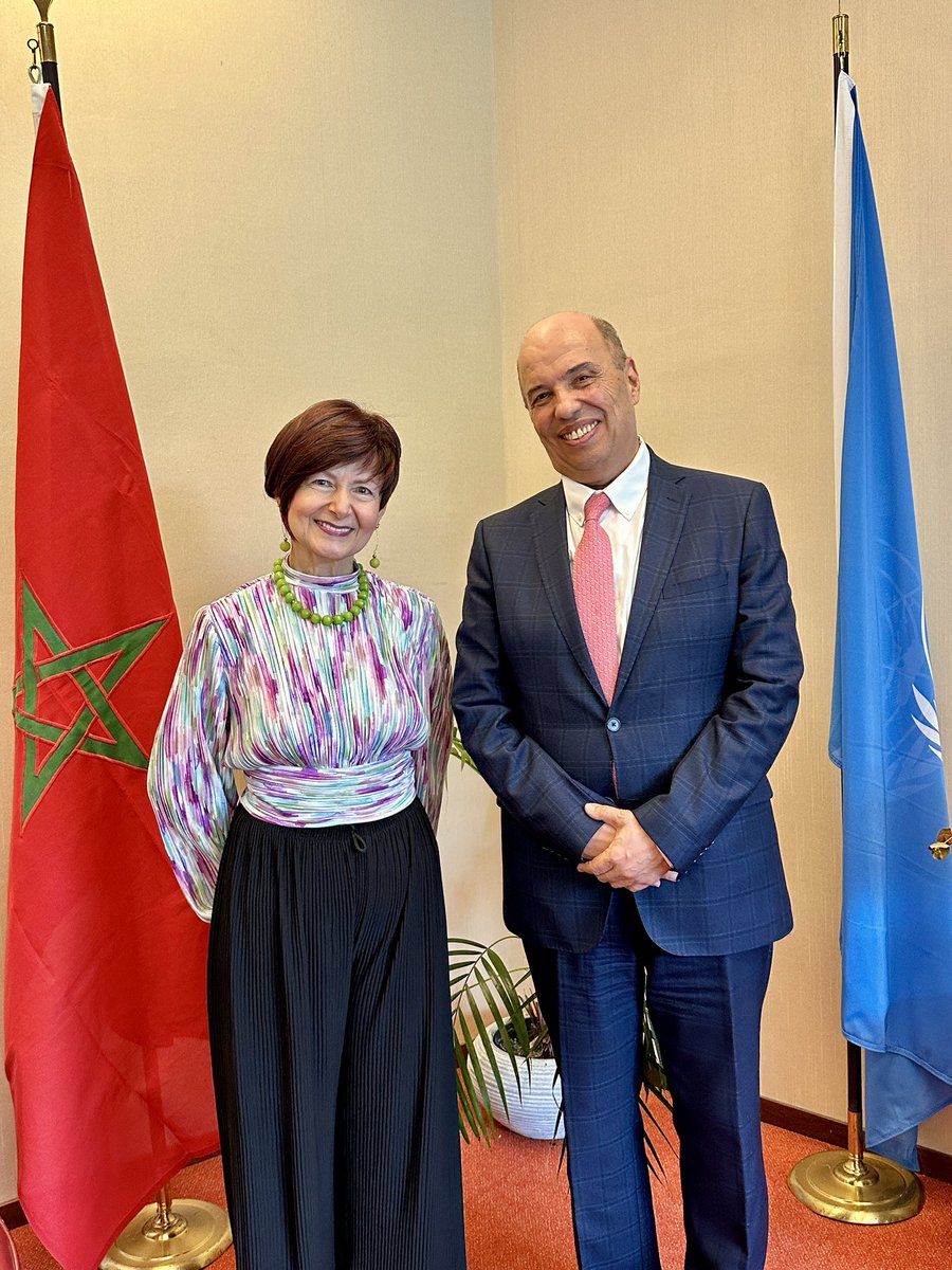 Had an excellent meeting with Amb. Omar Zniber, @UN_HRC #President, about the impact of our #WPFD2024 Joint Statement and perspectives for further cooperation on key issues related to human rights in the areas of UNESCO’s mandate. Thanks for the warm welcome, President Zniber!
