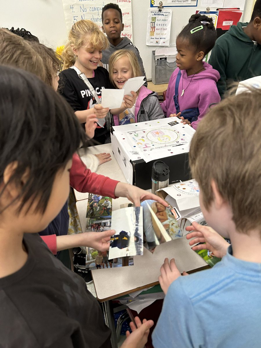 MsKeyota's tweet photo. Each student created an autobiography box for Education Week!!! Everyone loved sharing and learning more about their classmates. #OcsbEducationweek @OttCatholicSB @CorpusOCSB @ParentsCorpus #CorpusProud https://t.co/LQ18WkzEeR