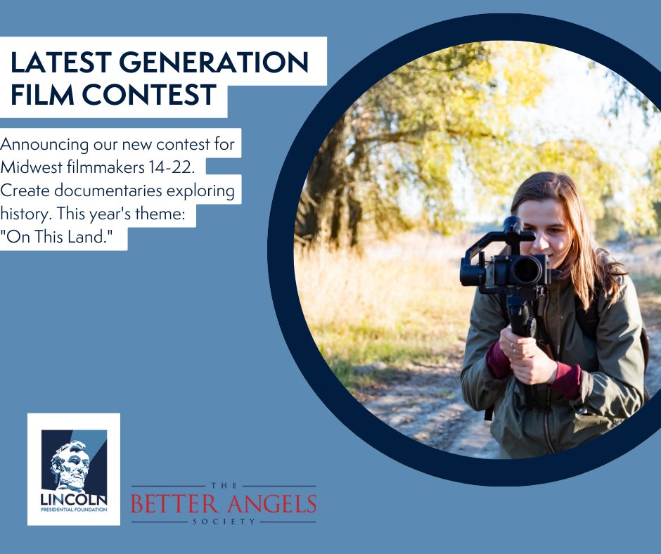 We received a major grant from The Better Angels Society to relaunch and reintroduce the “Latest Generation Film Contest” for Midwest filmmakers (ages 14-22). For more: bit.ly/3wAnkh3 #filmmaking #documentary