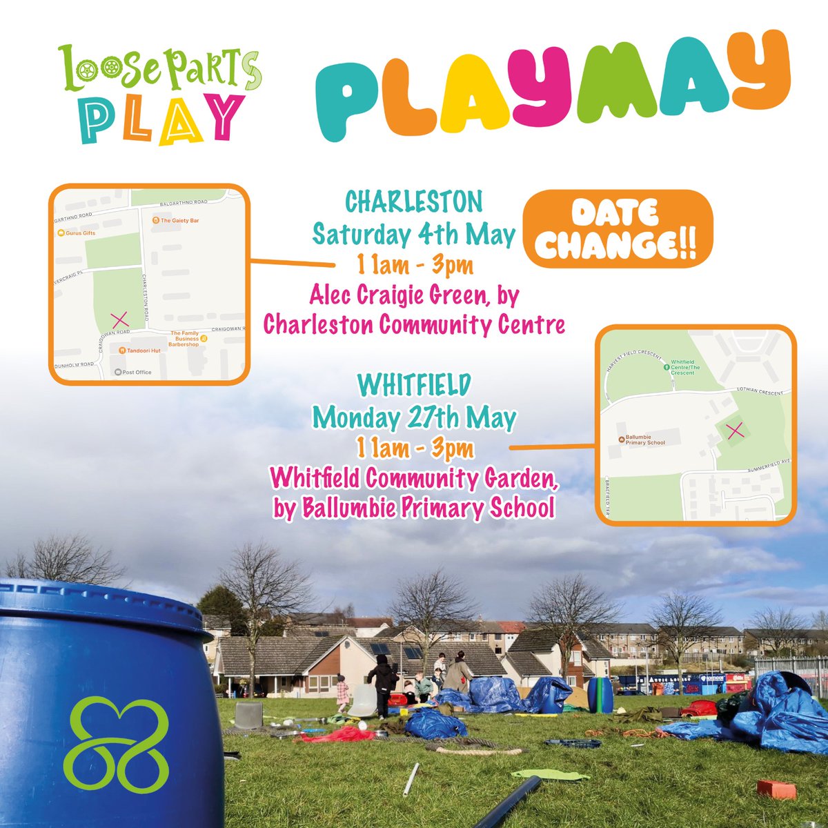 Wanted to give a big thank you to everyone who attend our Looseparts Play session this weekend! Our next session is... Mon 27th 11am -3pm Whitfield @ Whitfield Community Garden by Ballumbie Primary School ❤️Free and all welcome! ❤️ #loosepartsplay #playistheway #scrapantics
