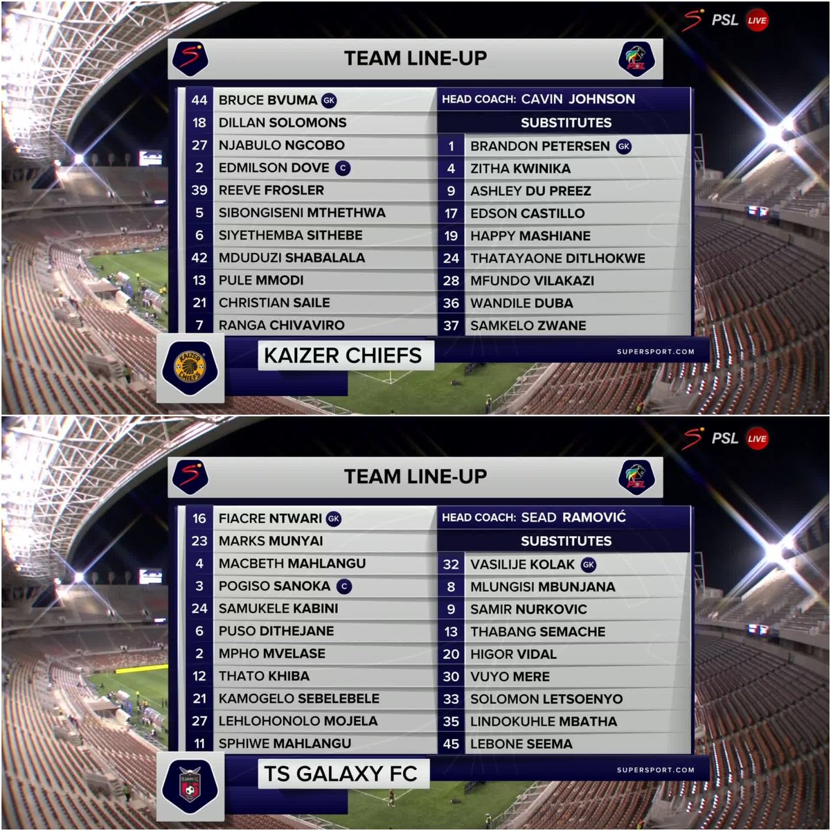 TS Galaxy are looking to do a #DStvPrem double on Chiefs for the first time 👀 Here are the line-ups 👇 📺 Stream #DStvPrem live: tinyurl.com/4wrtdwtb