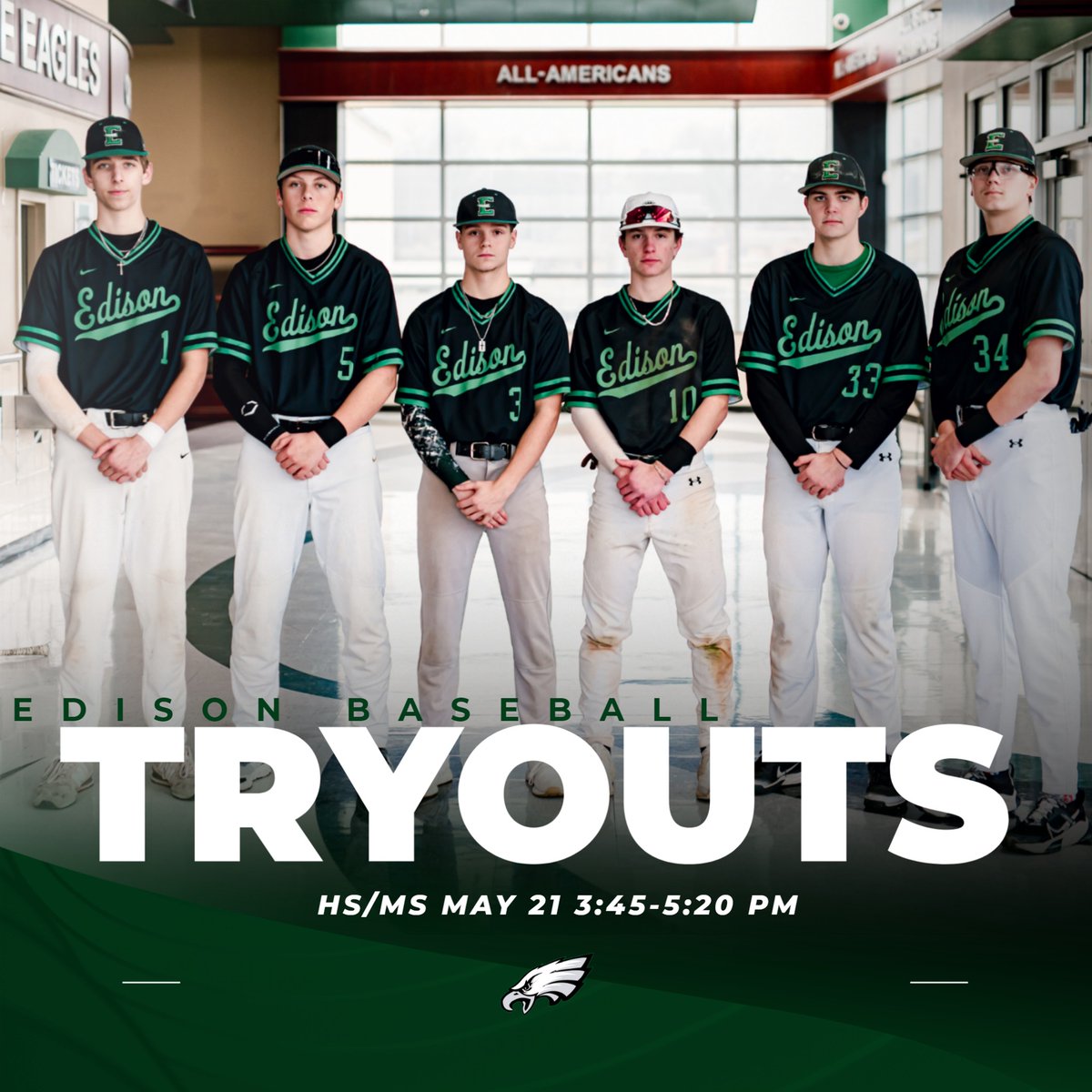 2024/25 Tryouts at Edison Baseball Field.