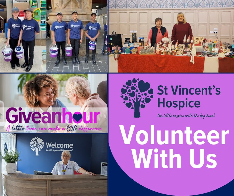 There are so many ways you can support St Vincent’s Hospice through volunteering. To find out more about each of our roles or to apply visit our website: ow.ly/cH9G50PccQw A little time can make a big difference. 💙 #stvincentshosp