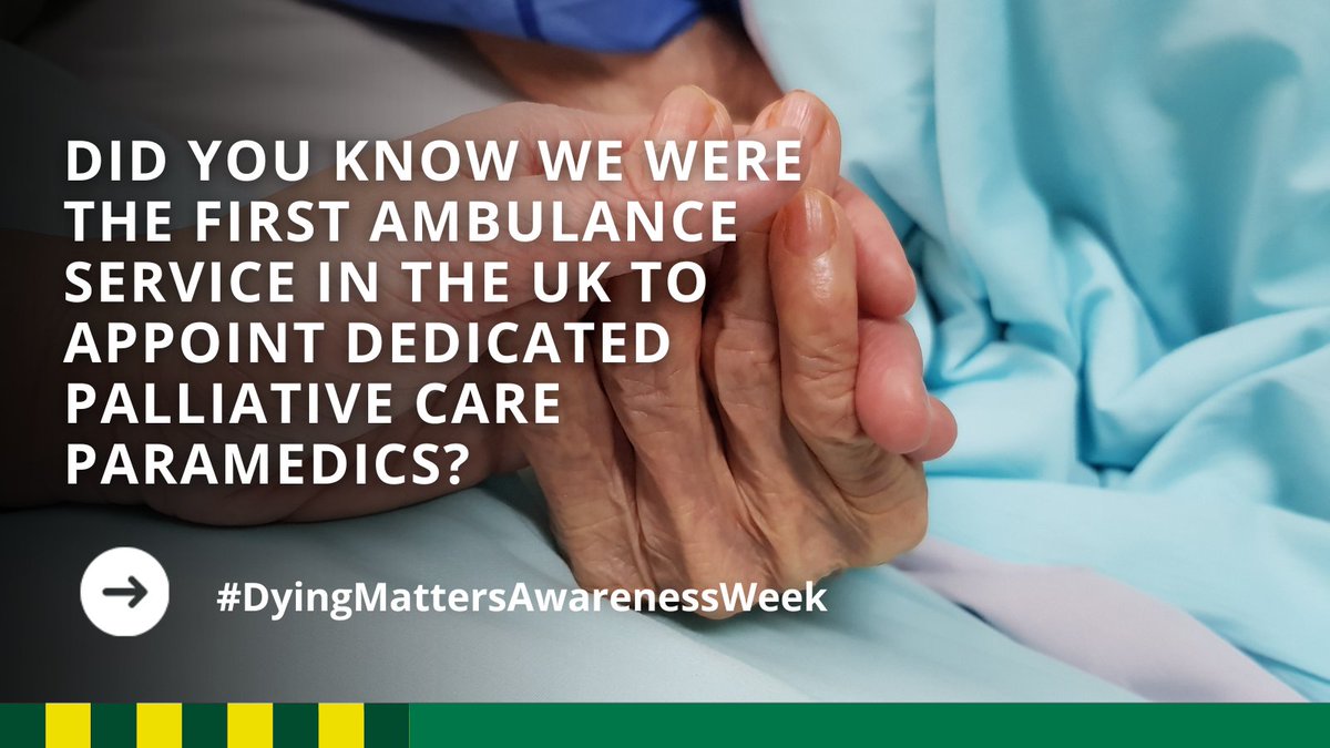 Did you know we were the first ambulance service in the UK to appoint dedicated palliative care paramedics? 👉 Read more about our palliative care paramedics here: tinyurl.com/4hpy987t #DyingMattersAwarenessWeek #DMAW24