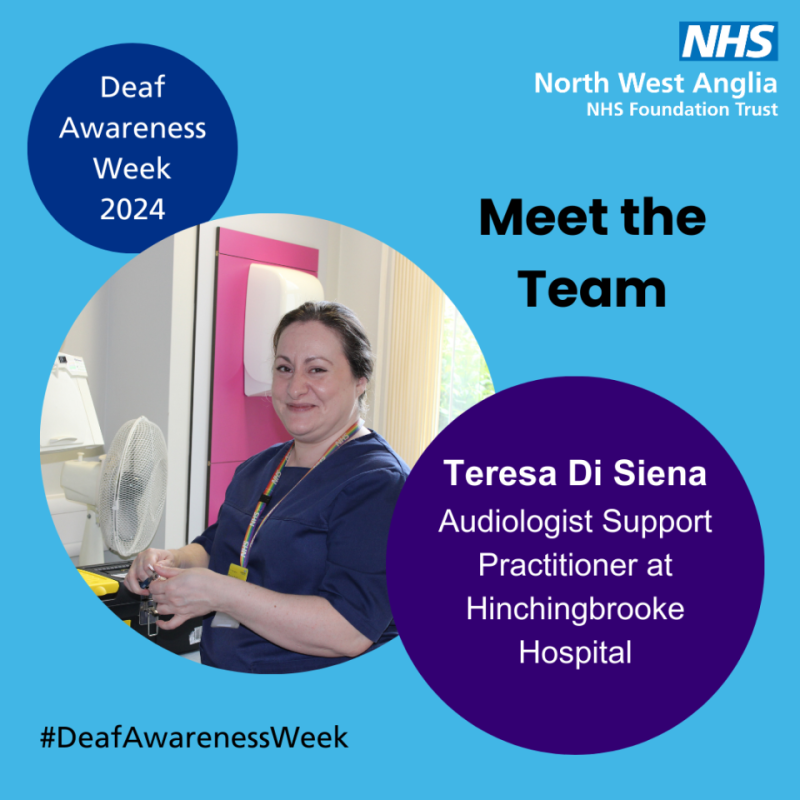 Audiologist Support Practitioner Teresa is the magic person who fixes your broken hearing aids when you drop them off! 🔧 She gets out her tools and gets them back to you as good as new! 😁 Thank you, Teresa, for all your hard work! 💙 #DeafAwarenessWeek #TeamNWAngliaFT