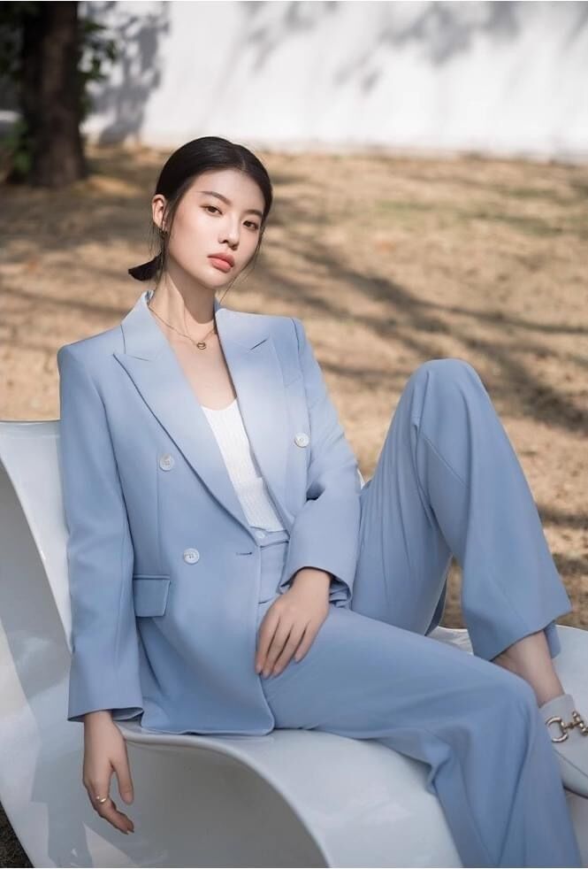 Bring a breath of fresh air to your workwear with our Powder Blue Serenity Suit Set. #BlueMood #FashionByTeresa #PowderBlueSerenity #OfficeStyle #TrendyTuesday