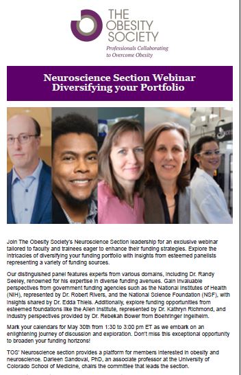 Women Inspiring & Elevating Leadership in Diabetes (@wieldvoice) on Twitter photo SIGN UP NOW for Neuroscience Section Webinar-Diversifying your Portfolio May 30th from 1:30 to 3:00 pm ET <a href="/seeleyrj/">Randy J. Seeley, Ph.D.</a> @robclayrivers @drkathyrichmond <a href="/ObesitySociety/">The Obesity Society</a> shorturl.at/vFLRZ SIGN UP NOW for Neuroscience Section Webinar-Diversifying your Portfolio May 30th from 1:30 to 3:00 pm ET <a href="/seeleyrj/">Randy J. Seeley, Ph.D.</a> @robclayrivers @drkathyrichmond <a href="/ObesitySociety/">The Obesity Society</a> shorturl.at/vFLRZ
