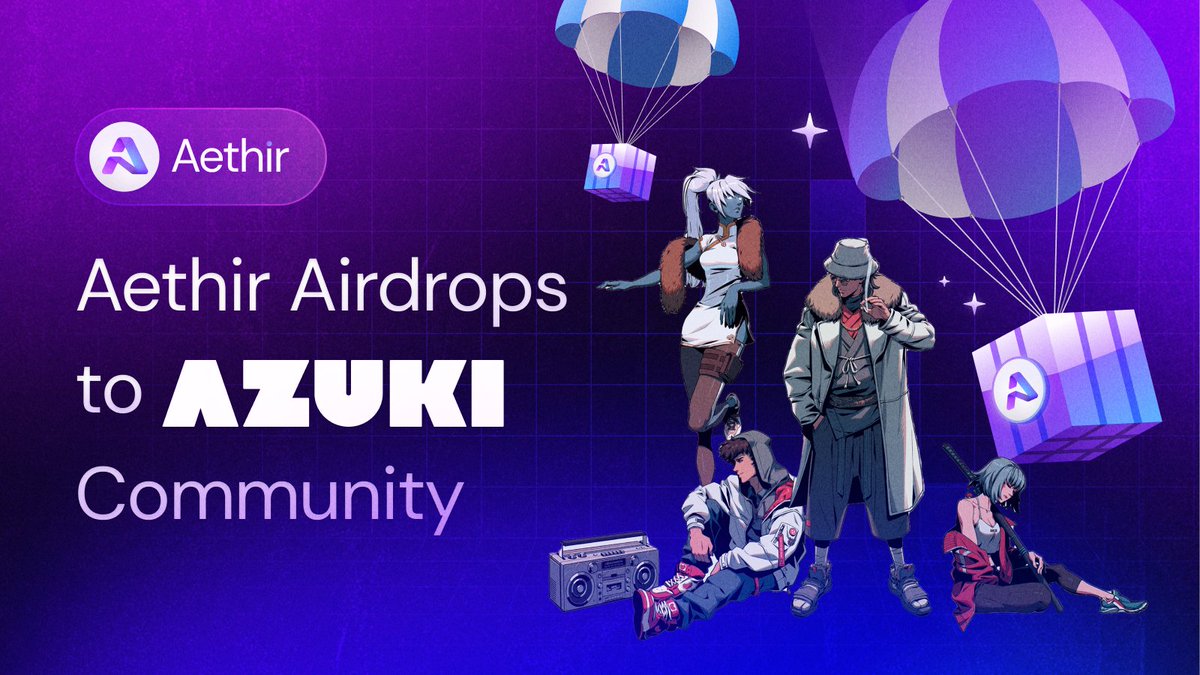 The Aethir Cloud Drop is ongoing, and we have exciting news for the @Azuki community 🪂🔥 Aethir is airdropping to the @Azuki community as a token of appreciation for our mutual support and dedication to our shared vision. To check eligibility 👇🏻 🔹 Simply connect your wallets…