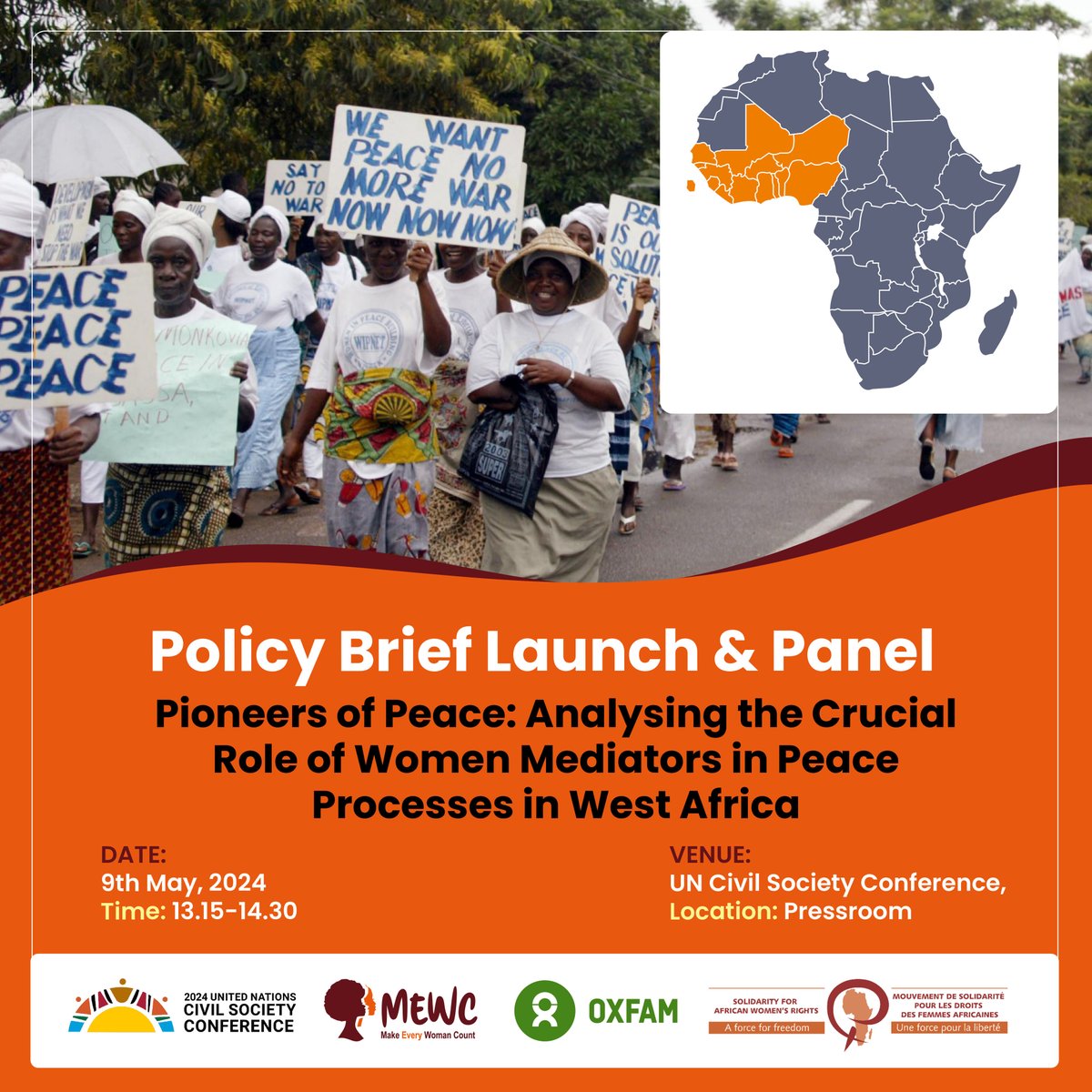 You’re invited to the exciting launch of our policy brief: Analysing the Crucial Role of Women Mediators in Peace Processes in West Africa! Join us for an exciting panel discussion on Thursday 9 May at 13:15 EAT Where? The Pressroom Register in advance: forms.gle/CwREMpuP3o3fu5…