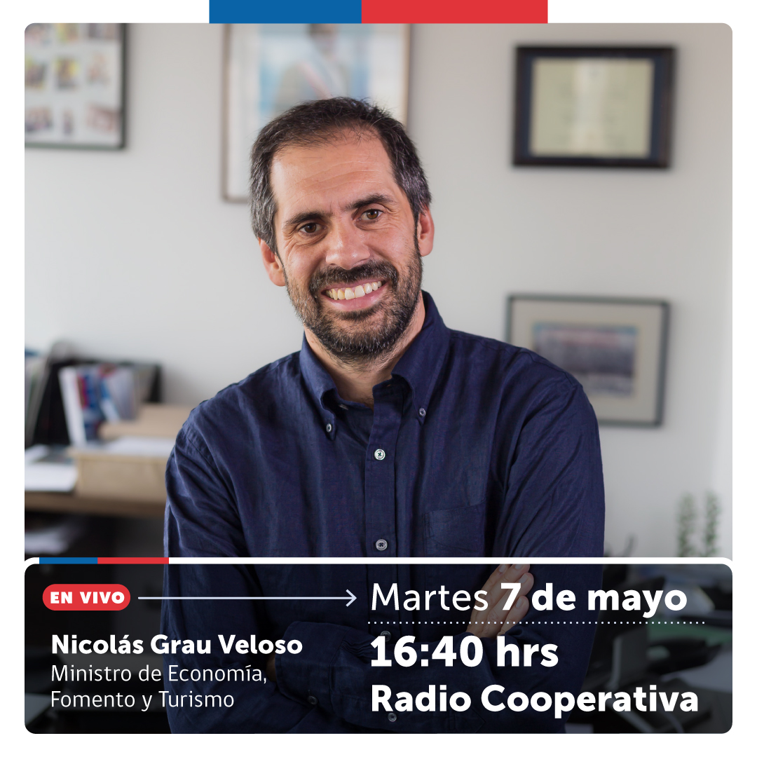 Hoy desde las 16:40 el ministro de Economía @nico_grau estará en Radio @Cooperativa 📻 En vivo 🎙️ cooperativa.cl