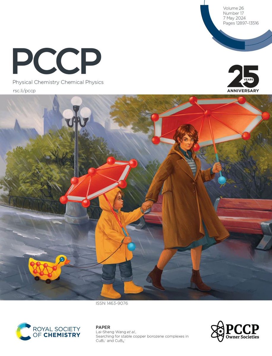 New cover from Ella Maru Studio! Copper-boron clusters in the shape of an umbrella☔ Two umbrellas and the funny yellow duck on the cover illustrate different structures of the СuB clusters examined by @Popov_Group from @uakron and their colleagues. Copper is critical for…