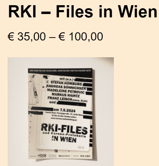 #fckQuerdenken #FCKdieBasis 
Szenetypischer Veranstaltung in Wien heute.
(Tickets 35 - 100 €).