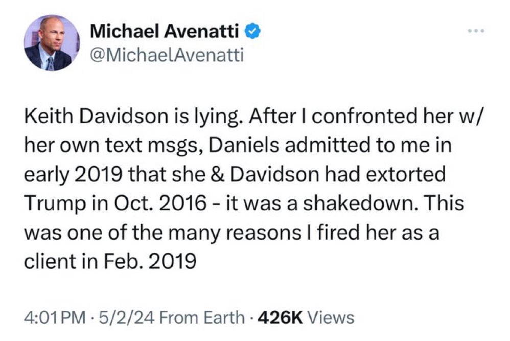 JUST IN: Stormy Daniels' former attorney says she ADMITTED she was trying to extort Donald Trump in October, 2016.