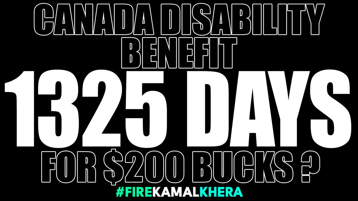 Dear Justin Trudeau (@JustinTrudeau), It has been 1325 full days since you promised the #CanadaDisabilityBenefit to #Disabled #Canadians in poverty. A $200 Monthly Benefit shows MP Khera is unfit for this post #FireKamalKhera #FixTheCDB (@cafreeland @srpoverty @R_Boissonnault)