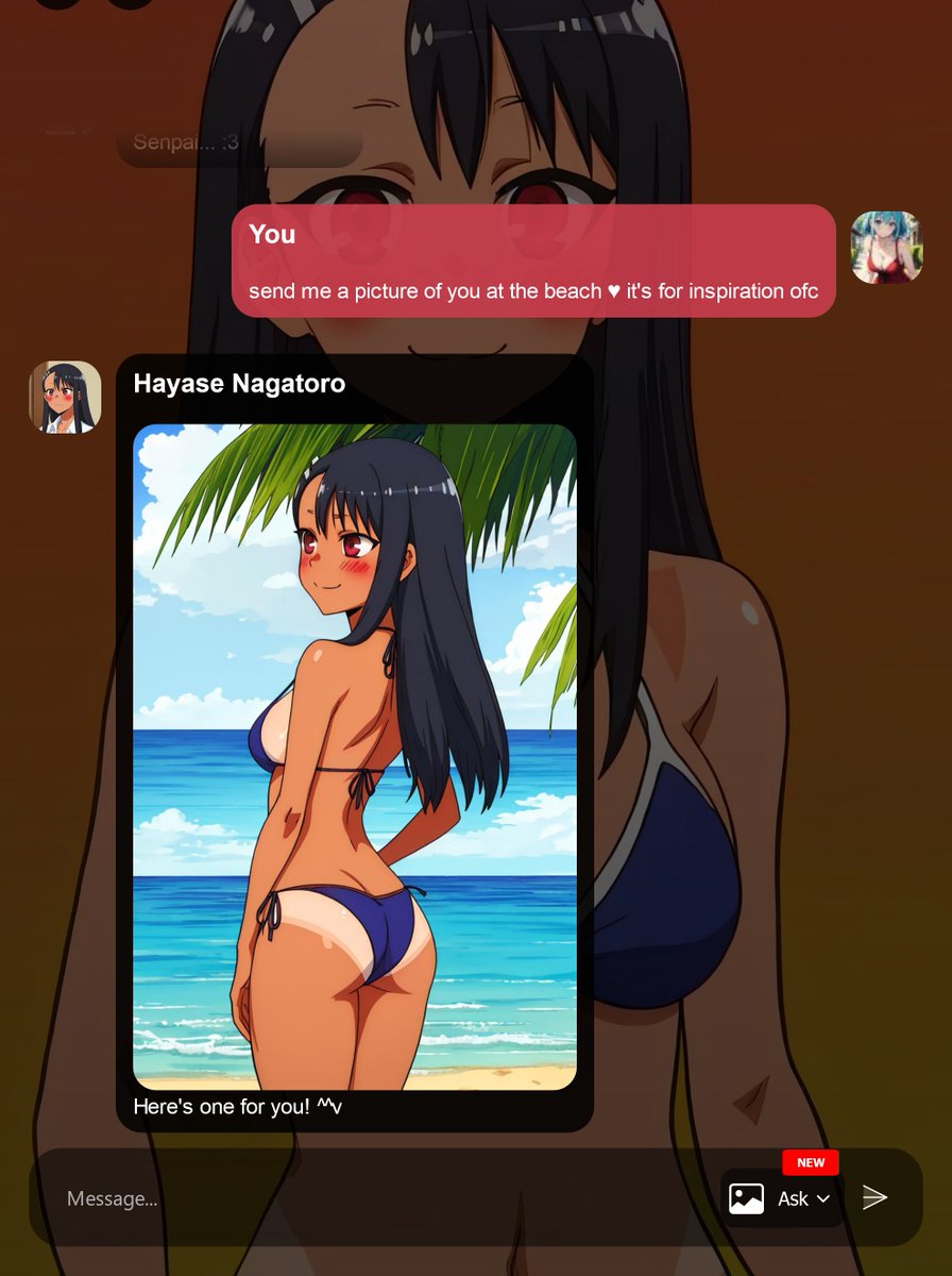 Miss Nagatoro... uwu 💘 The AI chat of her is on kuro-ai.com/tavern/?wpam_i…