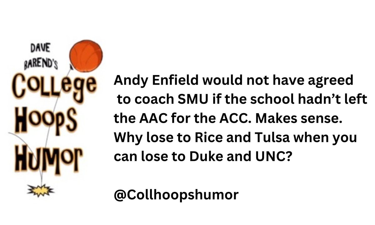 Tues #joke. THX all @SteveHiegel @ScottsdaleVeins @solarpoweralley @KiwiMutt @rudedogreyes @NBADFS101 @guy_fontenot @TuckerDaleBooth @kyalo_mulinge @gpan197524 @Oldschoolhoops4 @ArthurBenta @Victorm78801770 @ffangiecms #basketball #jokes #humor #SMU #ACC #laugh #collegebasketball