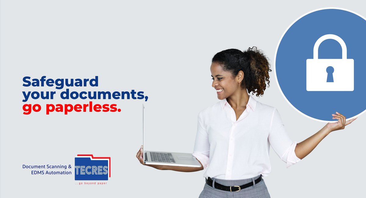 Make your documents digital and secure with Tecres Technologies. 

Access your documents easily from our cloud storage, while keeping them safe. 

#TecresTechnologies
#DocumentScanning
#EDMSAutomation