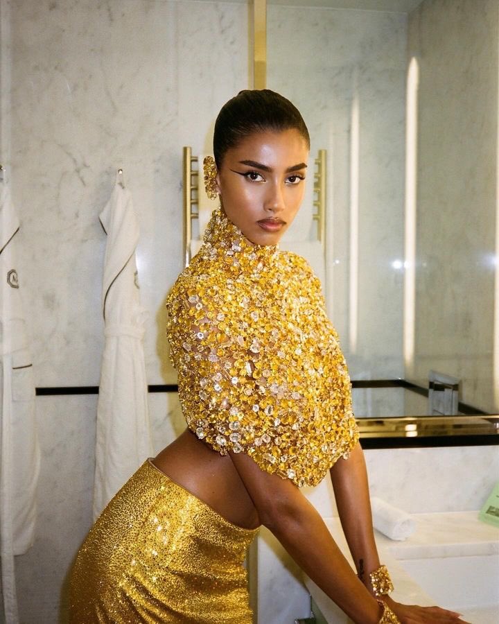 the goddess imaan hammam getting ready for the met gala ⭐️