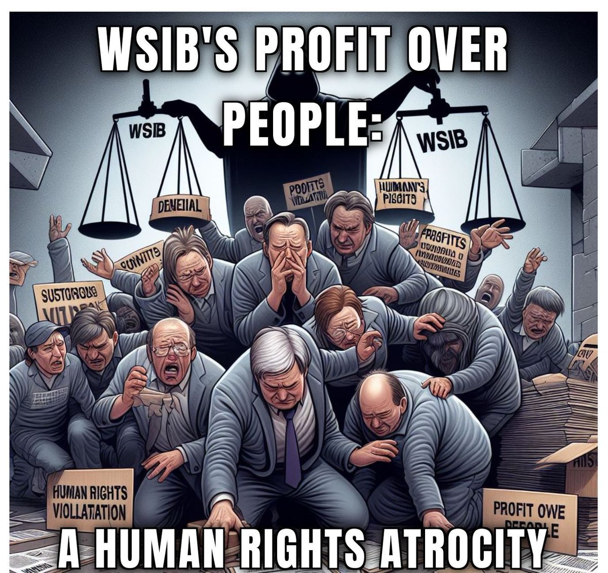 PhoenixRizin09's tweet image. WSIB&apos;s profit over people: a human rights atrocity. 
It&apos;s time to prioritize human dignity over corporate gain! #InjuredWorkers #HumanRights #JusticeForAll