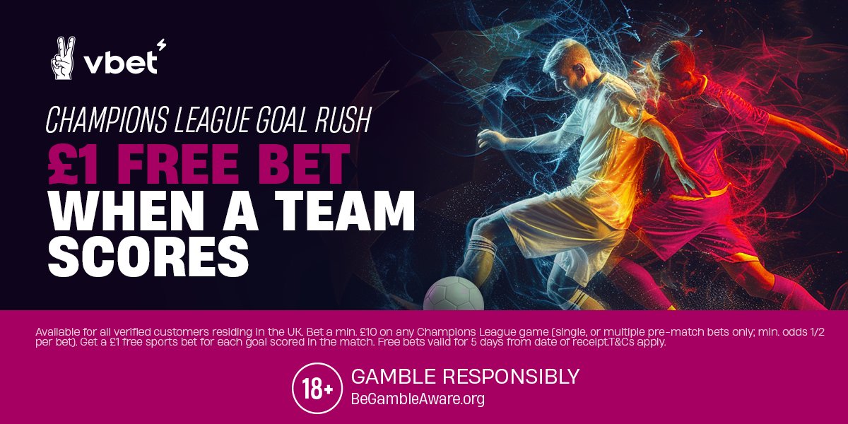 #PSGBVB 🔥 Get a £𝟏 𝐅𝐑𝐄𝐄 𝐁𝐄𝐓 for every goal 👇 vbet.biz/3uIKMYH #ChampionsLeague | #UCL