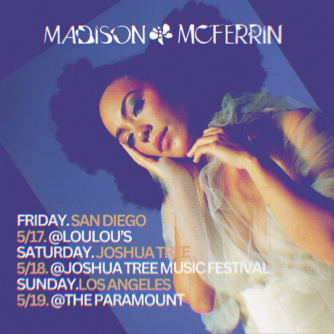 SOCAL!! Come see me LIVE this month!! You might just hear #BBLDrizzy 😏
Tix @ madisonmcferrin.com