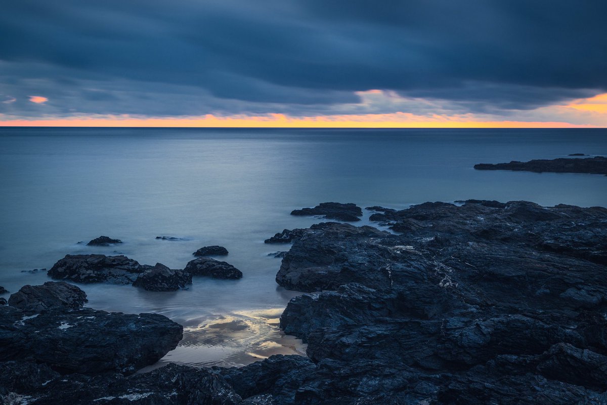 The view from the cliff top at Godrevy in Cornwall moments after sunset. #cornwall #photography #sunset #longexposurephotography