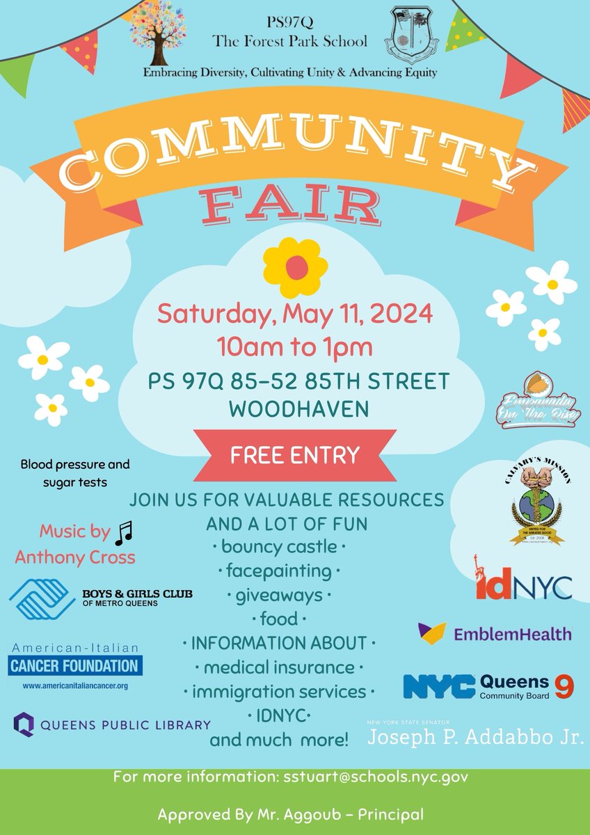 Join us for our first community resource fair! @DOEChancellor @NYCSchools @NYCMultilingual @D27NYC @D27PreKCenters @DC37nyc @UFT @CSforAllNYC @27_csa @QSNYCDOE