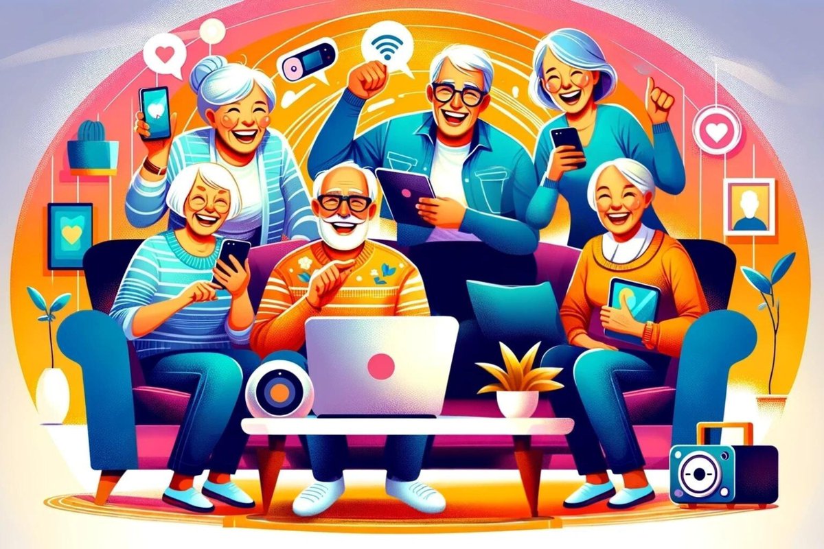 Cheers to the Silver Techies! 🥳 Embracing gadgets with the grace of a swan dive! Who said tech is just for youngsters? Not us! Here’s to more clicks, swipes, and giggle-filled @Skype calls. Keep shining, #Seniors! 🌟 #TechSavvySeniors #AgeGracefully