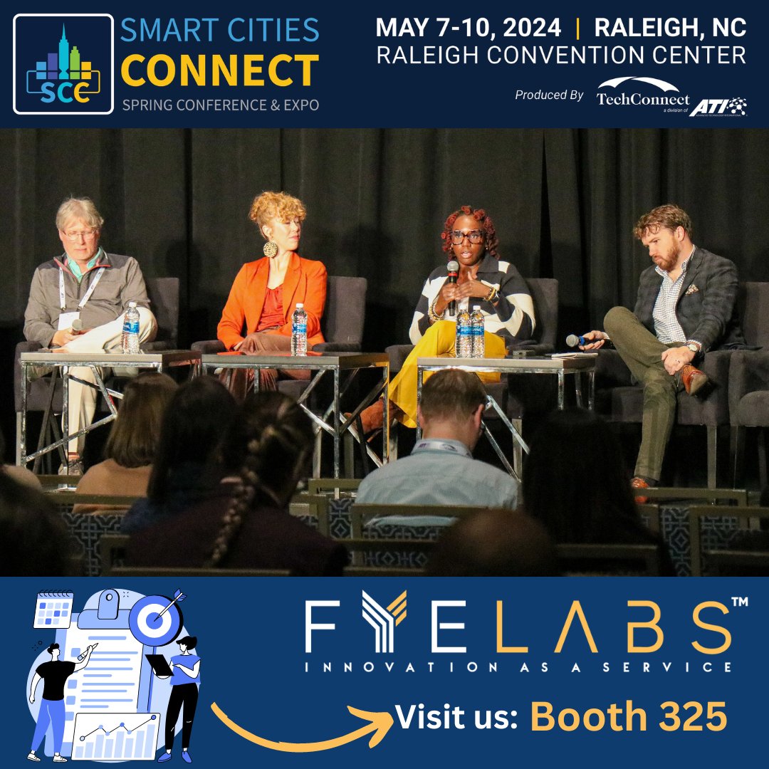 🌇We’ve arrived at the ‘@SmartCityC Conference & Expo’ in Raleigh, NC (May 7-10) The future of #urbanplanning & #smartcities are being shaped and shared by leaders and city decision-makers attending. Come visit our @FYELABS Booth 325 (May 8-10)! #UrbanDesign #ICT