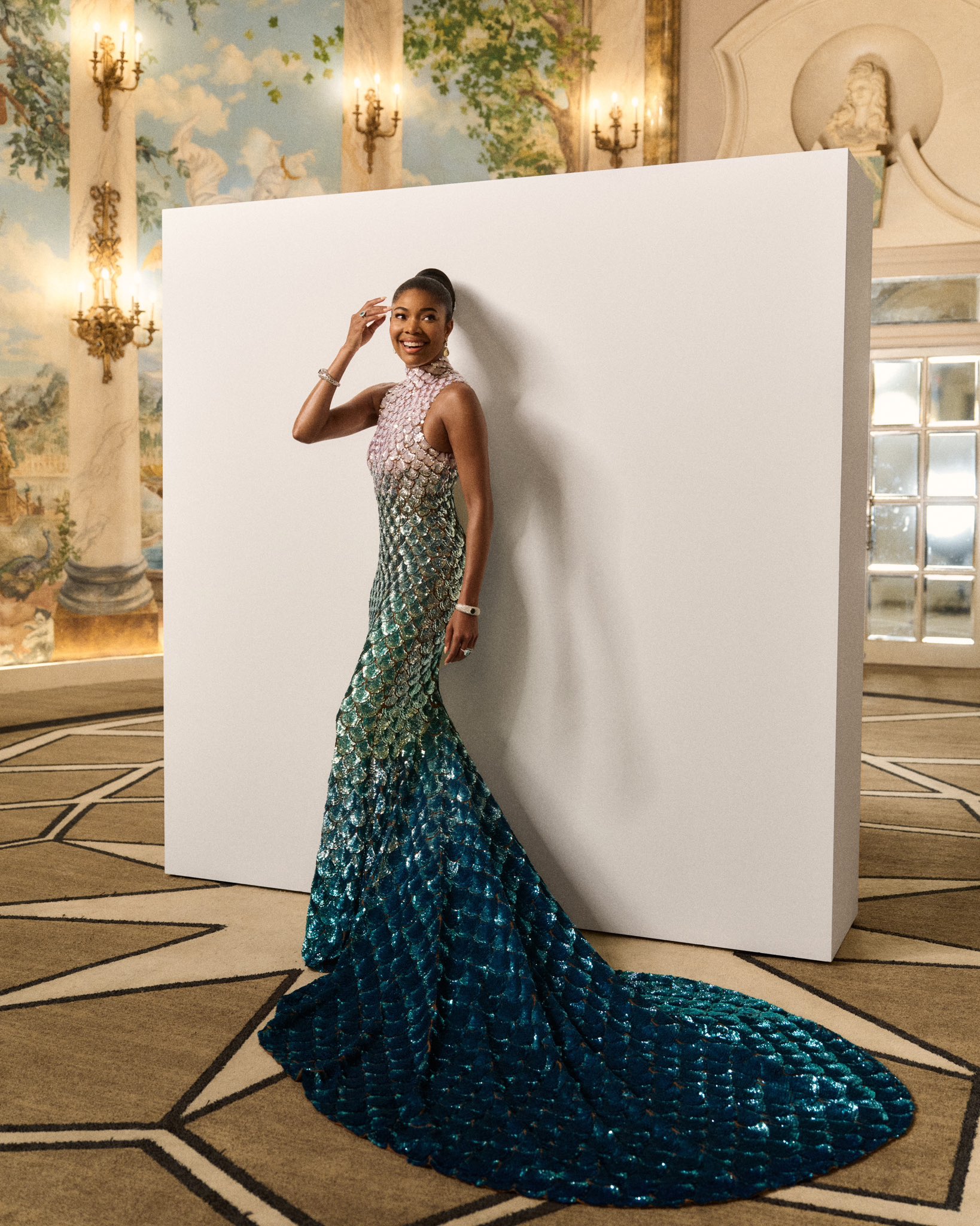 Michael kors blue sequin dress hot sale