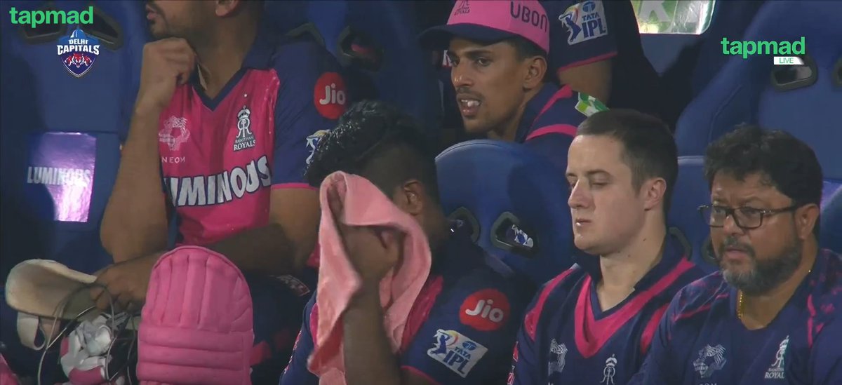 Sanju Samson is emotional and in tears after he was given wrongly OUT by the umpire. They broke him 🇮🇳💔💔💔

#IPL2024 #tapmad #HojaoADFree