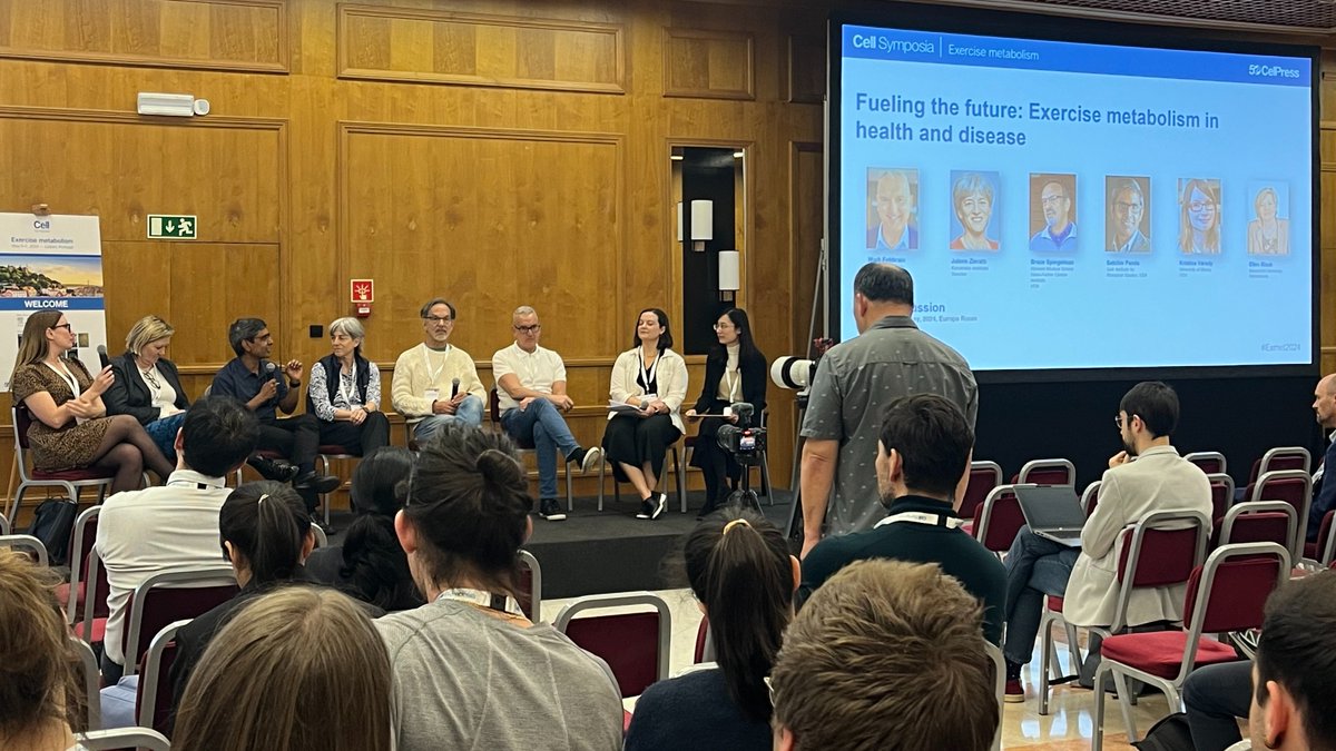 Wrapping up #ExMet2024 @CellSymposia in style with an exhilarating panel discussion on fueling the future: exercise metabolism in health & disease w/ @FebbraioMark, @JuleenRZierath, @LabSpiegelman, @SatchinPanda, @DrKristaVarady, & Dr. Ellen Black @cell_metabolism @cellcellpress