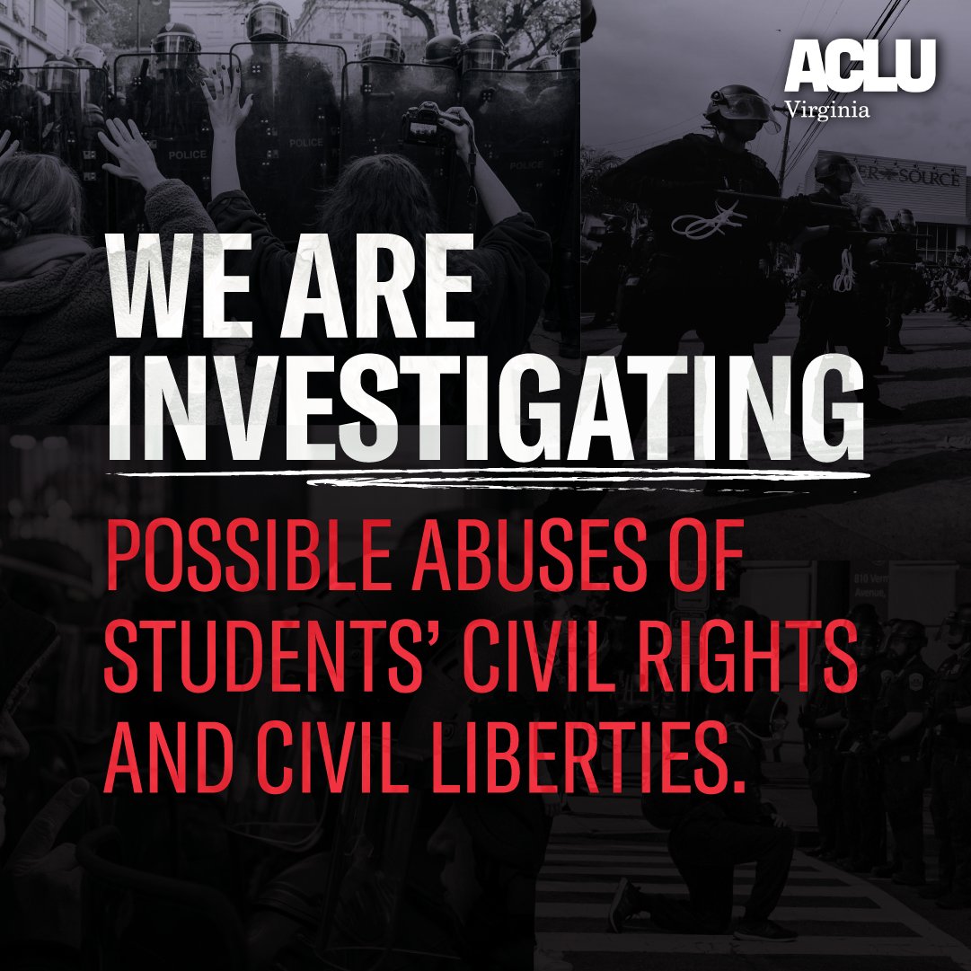 Virginians deserve answers. Police violence should never be a tool to crush dissent. Our statement: acluva.org/press-releases…